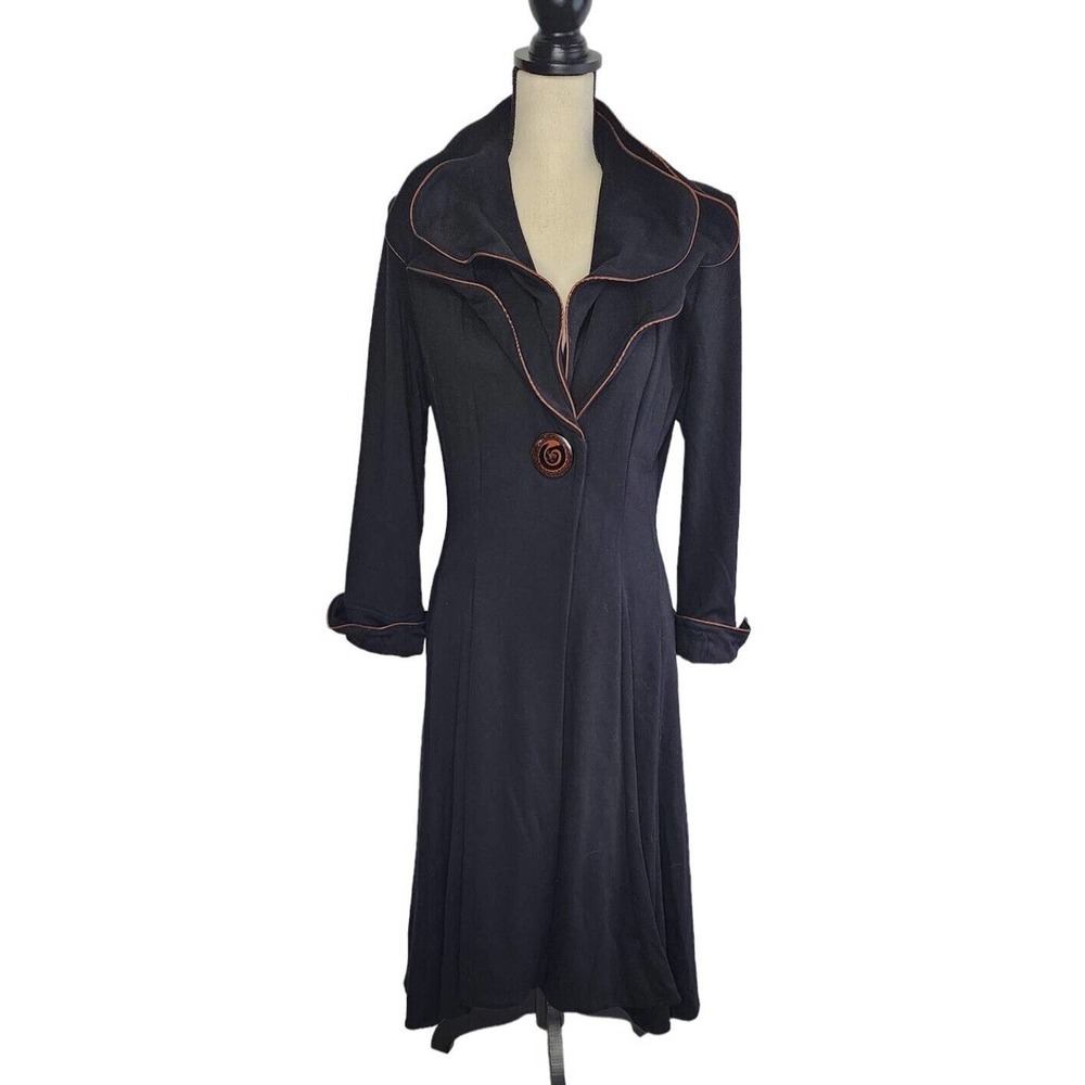 Y2K Design Today's Bold Ruffle Vintage Punk Dark Goth Steampunk 90s Coat